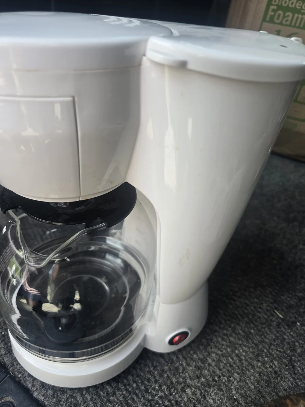 White Drip Coffee Maker - Compact Home Kitchen Brewer